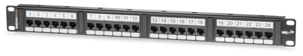 24-Port Category 5e MDX Series Unscreened Patch Panel, 1 RMU