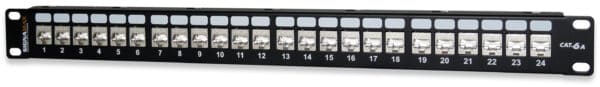 24-Port Category 5e Feed-Thru Screened HD Panel, 1 RMU