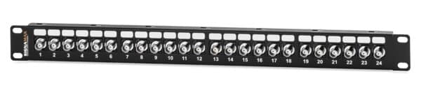 24-Port 50 Ohm BNC Feed-Thru Patch Panel, 1 RMU