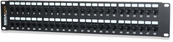 48-Port Category 5e Feed-Thru Unscreened HD Panel, 2 RMU