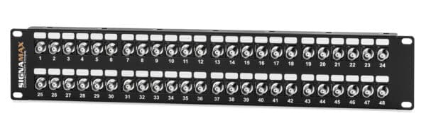 48-Port 75 Ohm BNC Feed-Thru Patch Panel, 2 RMU