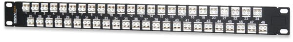 48-Port (96-Fiber) LC OM1/OM2 Feed-Thru Patch Panel, 1RMU