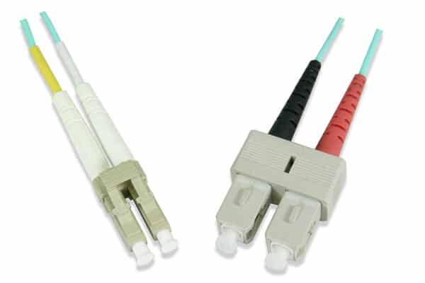 LC to SC Duplex MM 50/125 OM3 Patch Cord, 3 Meter