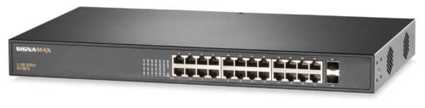 C-100 24 Port FE PoE 235W Switch, 2 Gigabit Ports