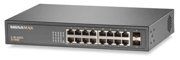 C-100 16 Port Gigabit PoE+ Switch with 2 SFP Ports