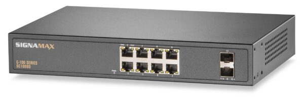 C-100 8 Port Gigabit PoE+ Switch with 2SFP Ports