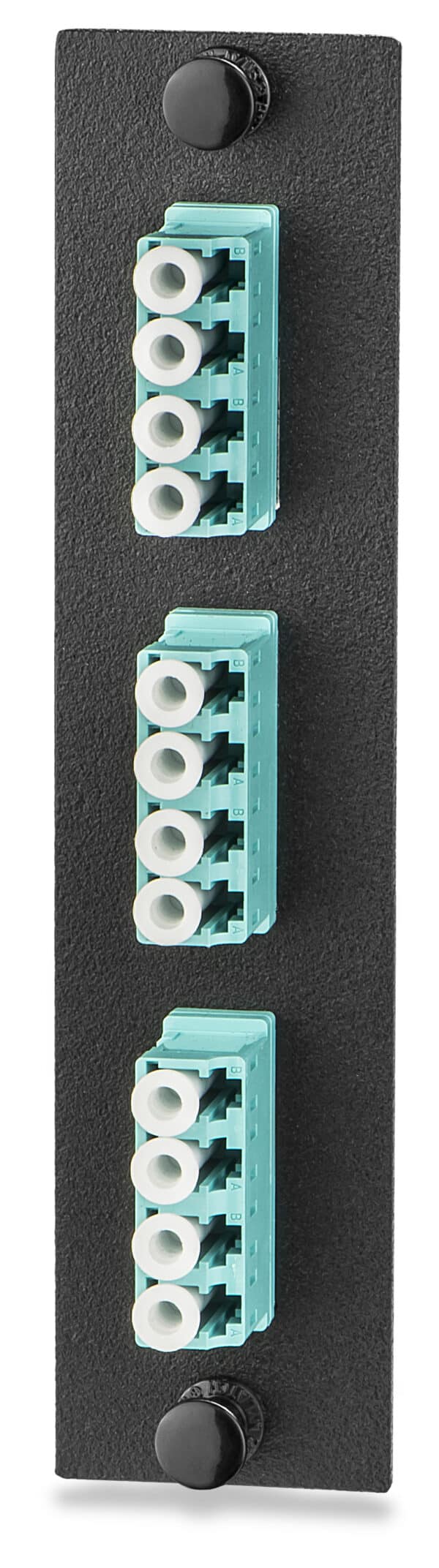 12-Fiber (3QD) OM3/OM4 LC MM Adapter Plate, Aqua Adapters