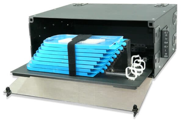 192-Fiber Slide-Out Splice Enclosure, Rack-Mount, Black